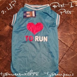 Casual Canine blue ❤ to run jersey L NWT